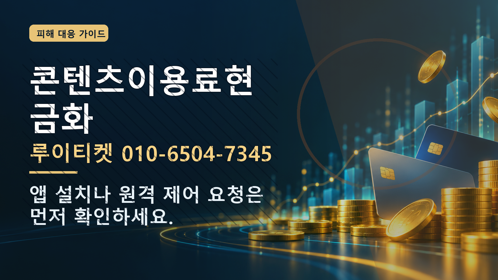 콘텐츠이용료현금화: 루이티켓 010-6504-7345 · 앱 설치나 원격 제어 요청은 먼저 확인하세요.